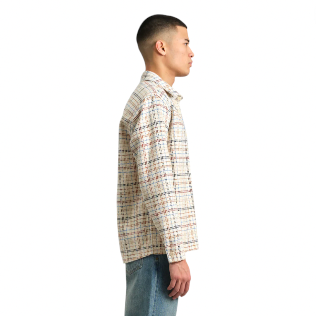 Wax London - Whiting Yard Check Overshirt - Ecru / Multi