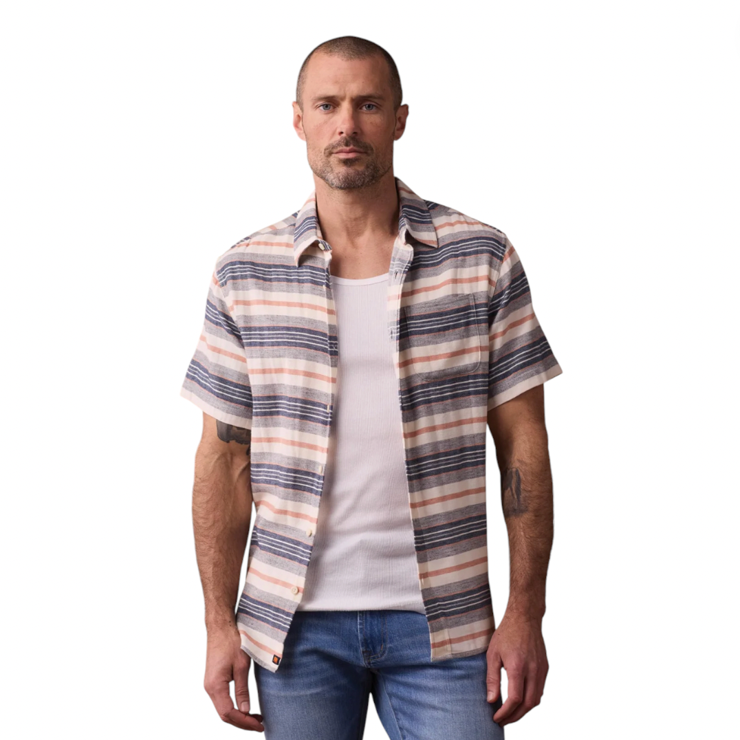 The Normal Brand - Freshwater Button Up Shirt - Adobe Rose Stripe