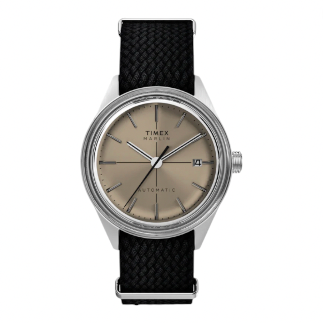 Timex - Marlin Jet Automatic 38mm Fabric Strap Watch - Black
