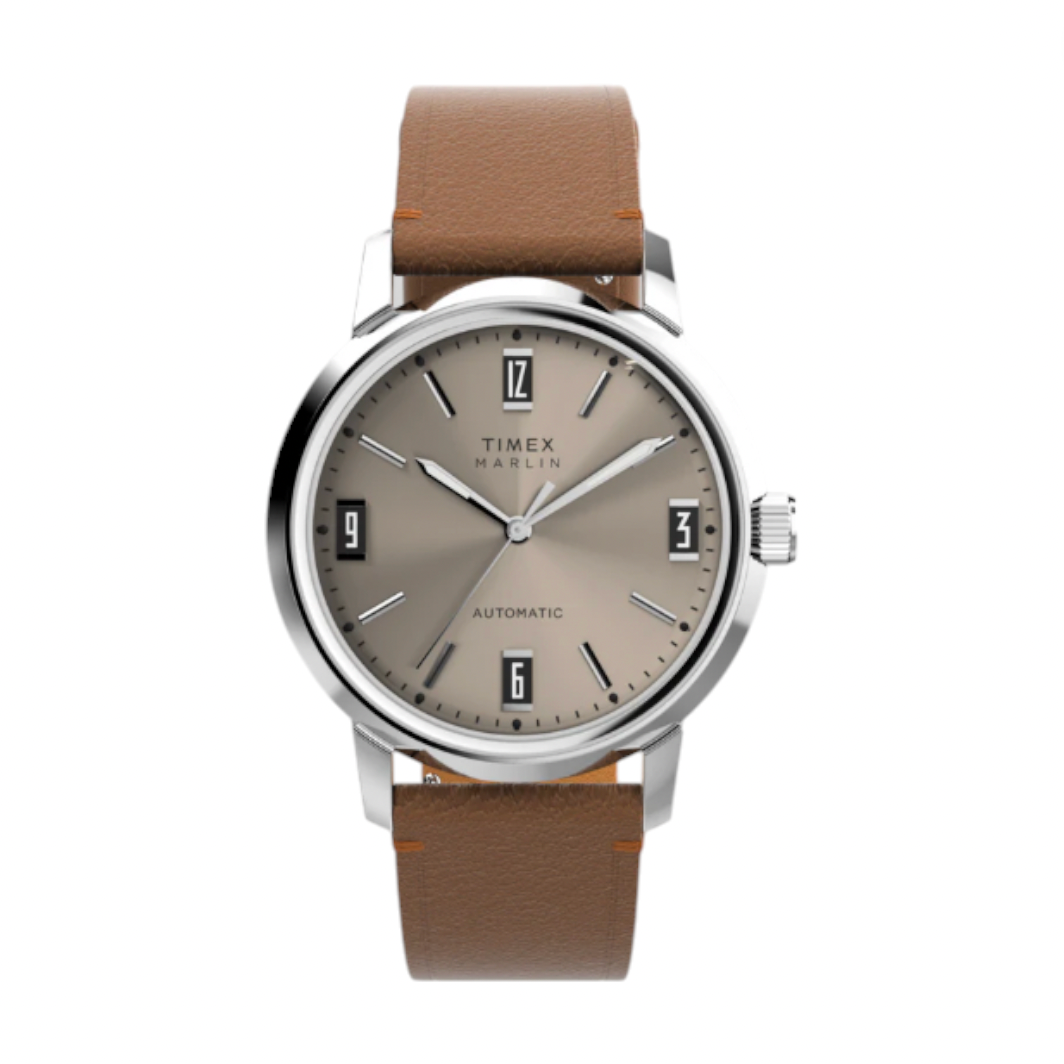 Timex - Marlin Automatic 40mm Leather Strap Watch - Brown