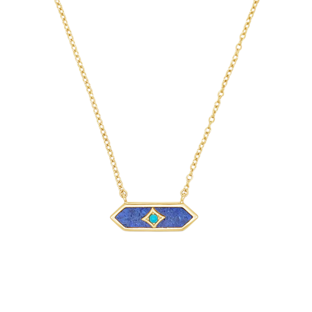 Sierra Winter - Catalina Necklace - Gold Vermeil / Lapis / Turquoise