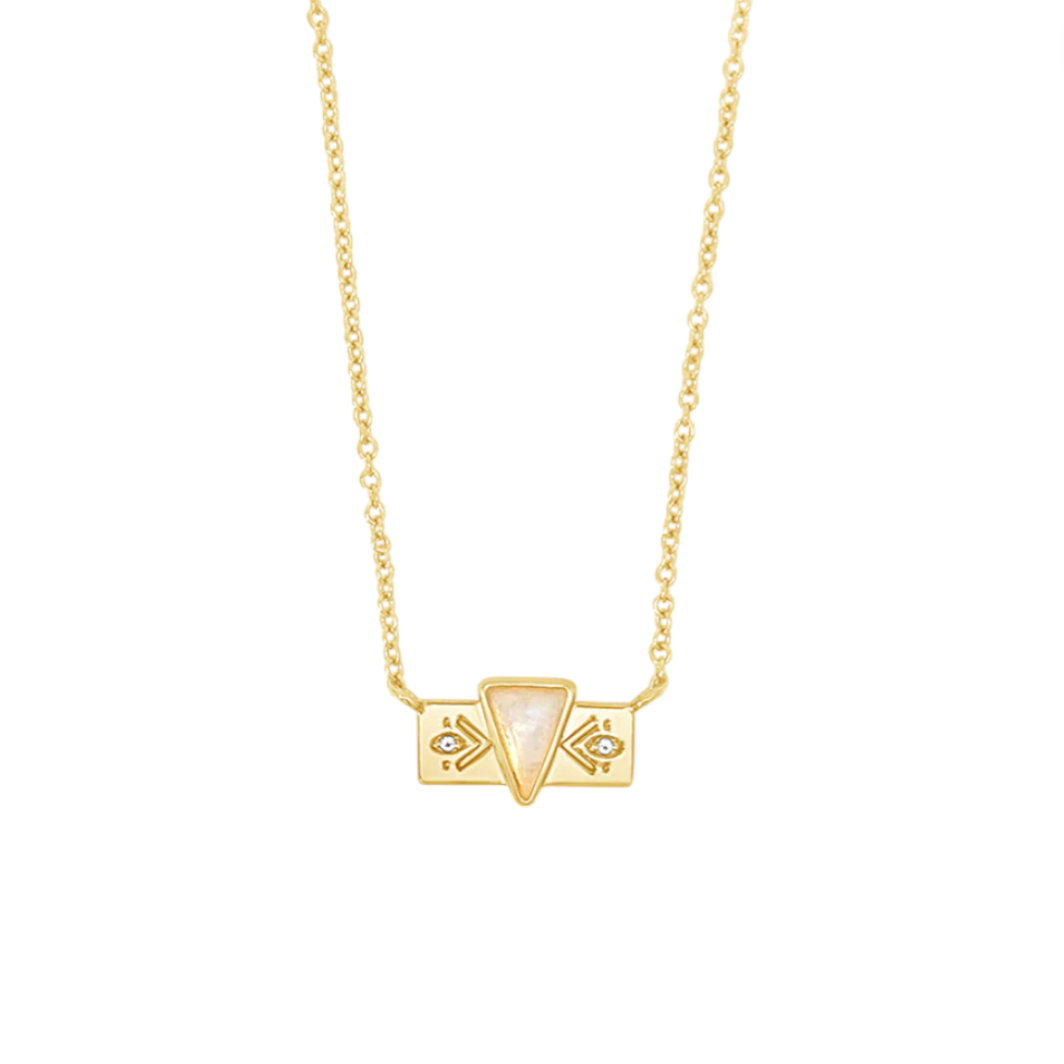 Sierra Winter - Irid Necklace - Gold Vermeil / Rainbow Moonstone