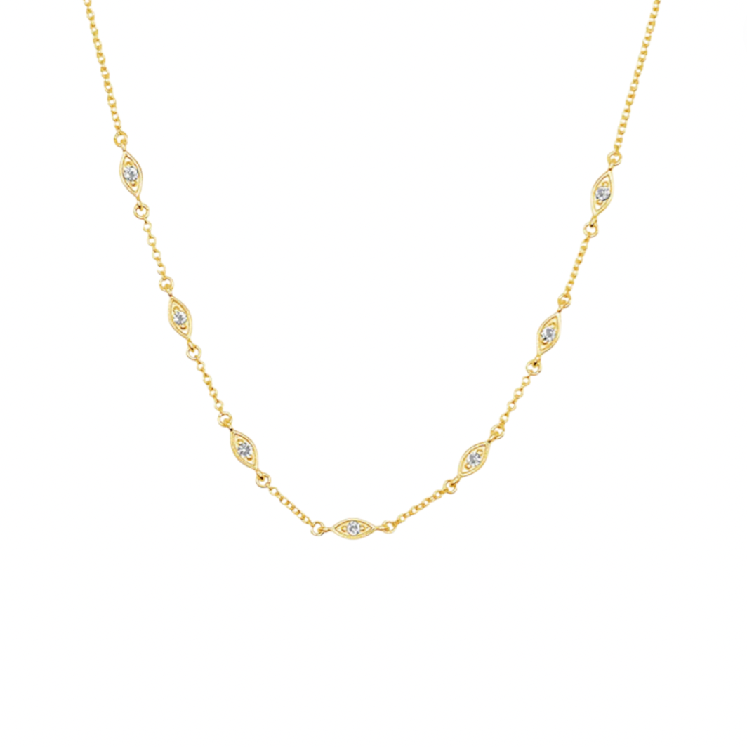 Sierra Winter - Kismet Necklace - Gold Vermeil / White Topaz