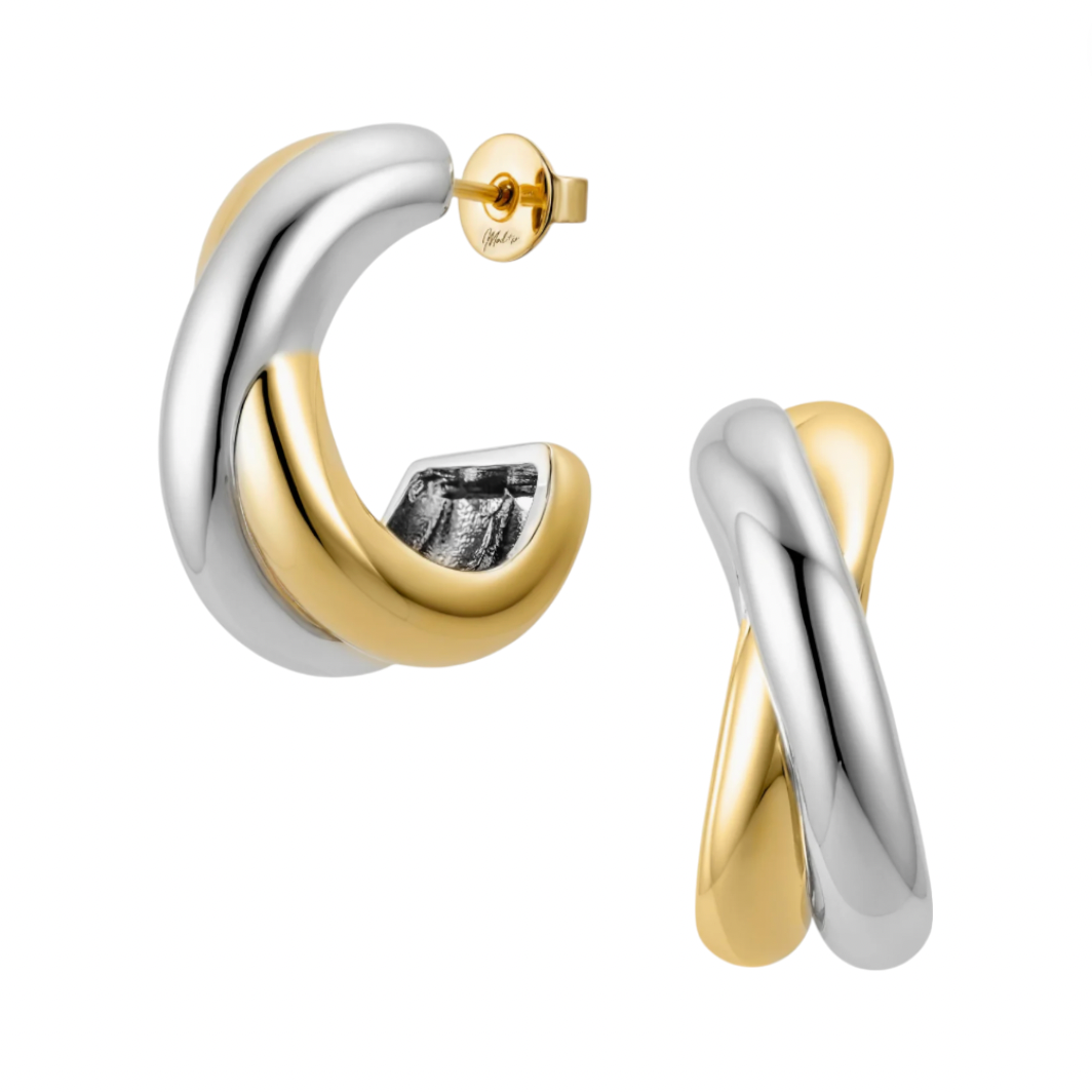 Mod + Jo - Sullivan Two Tone Hoops - Mixed Metals