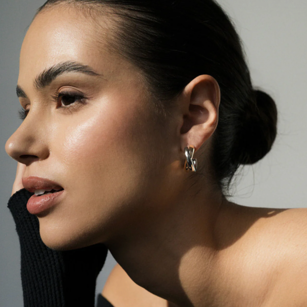 Mod + Jo - Sullivan Two Tone Hoops - Mixed Metals