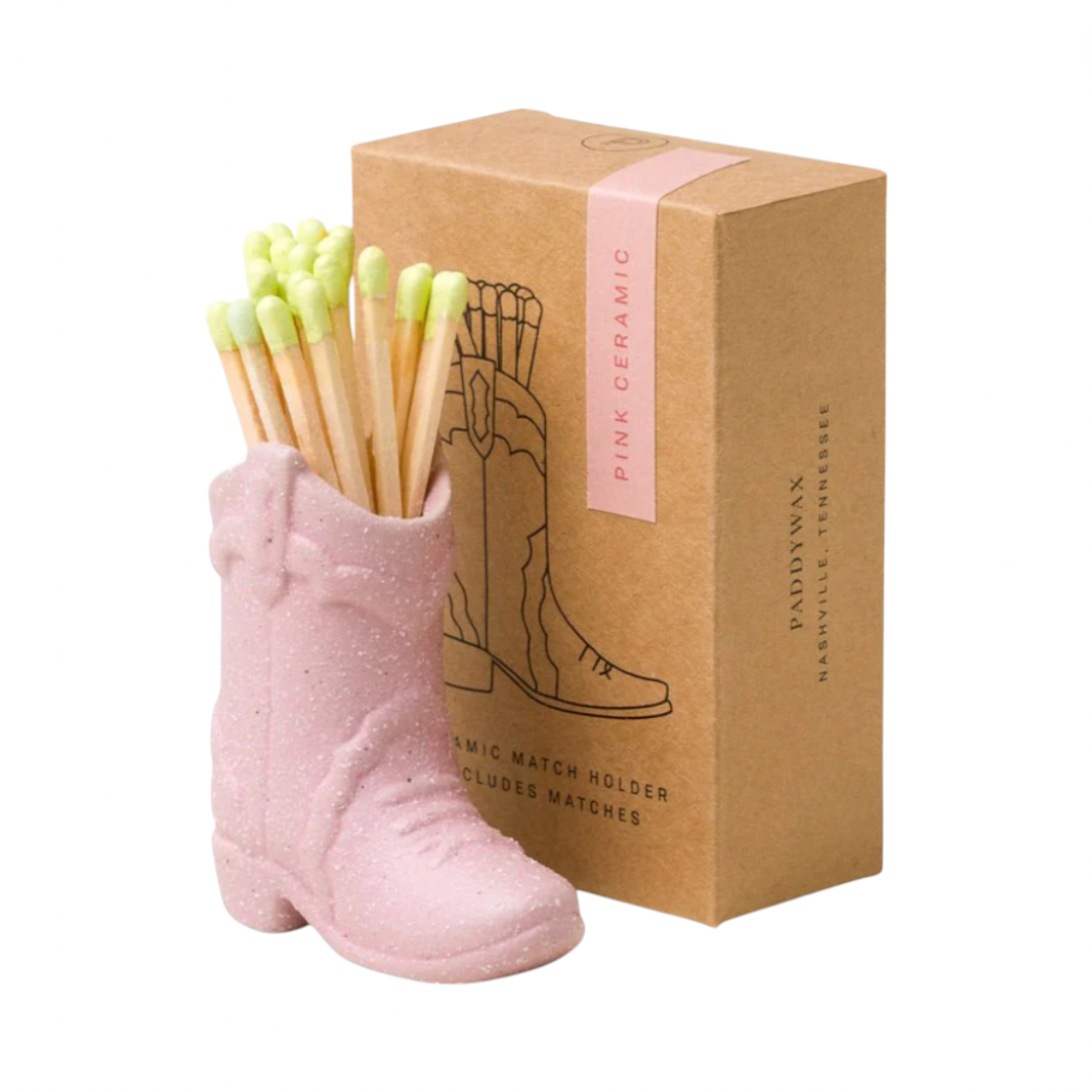 Paddywax - Cowboy Boot Match Holder - Pink