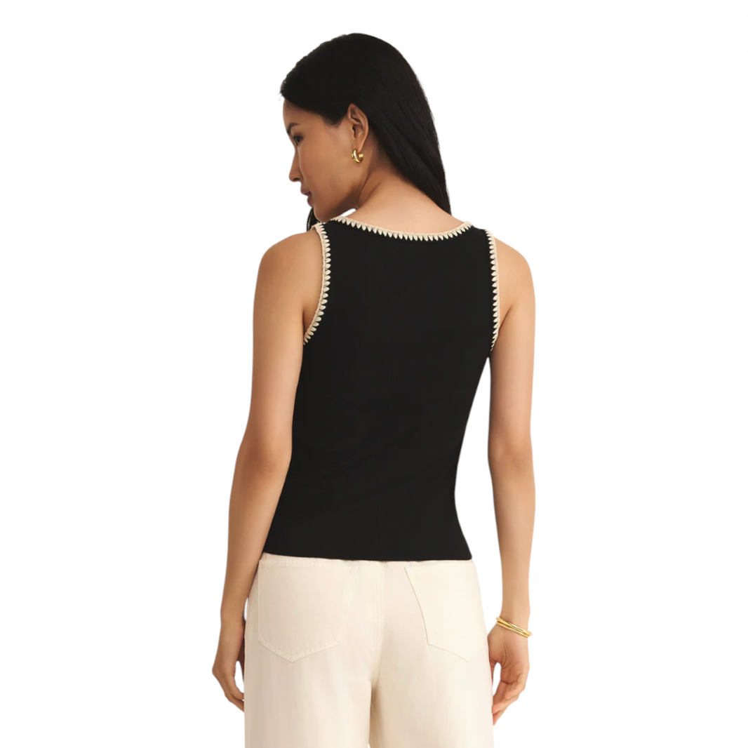ZSupply - Jaidynn Whipstitch Rib Tank - Black
