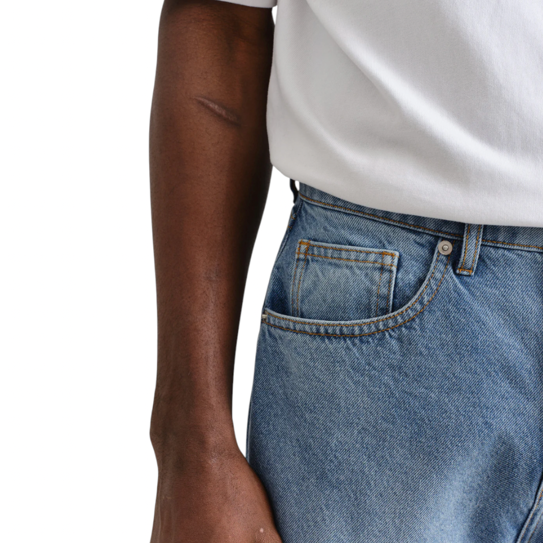 Wax London - Felix Loose Fit Denim Jeans - Classic Washed Blue