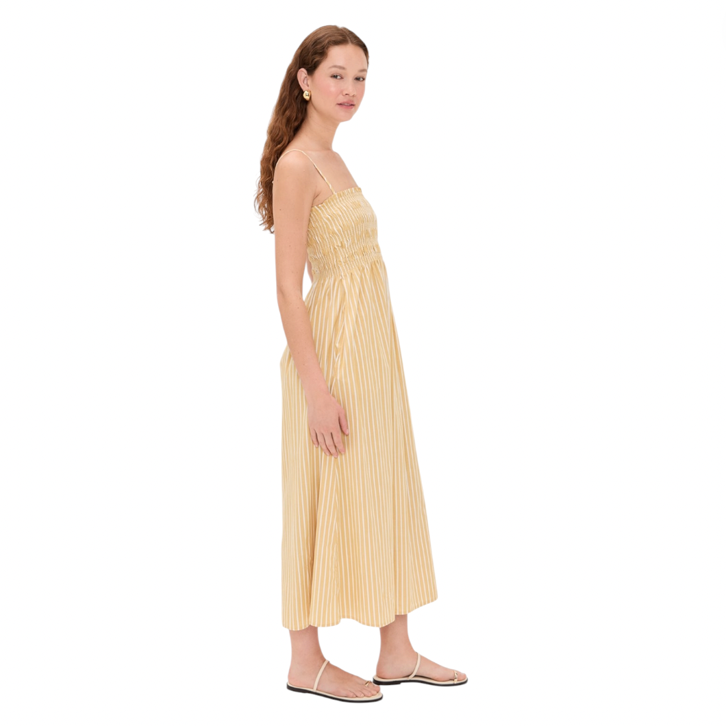 Pistola - Bianca Smocked Bodice Dress - Beach Sand Stripe