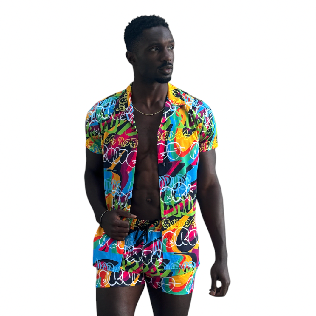 No Rudos - Short Sleeve Button Up Shirt - Graffiti Glamour