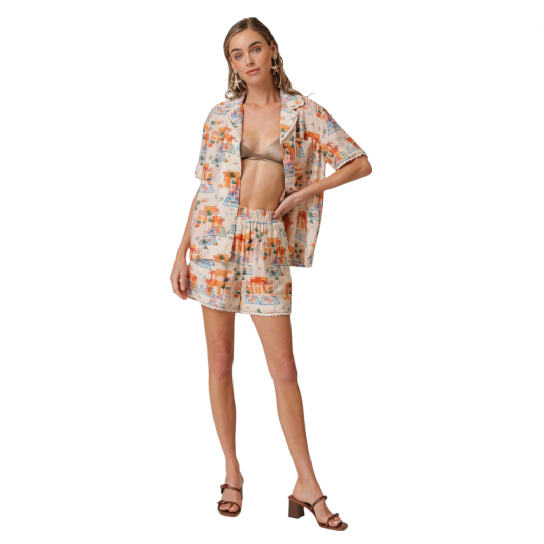Line & Dot - Payton Short Sleeve Button Up Shirt - Multi