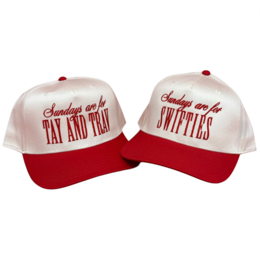 Rowdy Goods - Sundays are for Tay and Trav Hat - Vintage Red