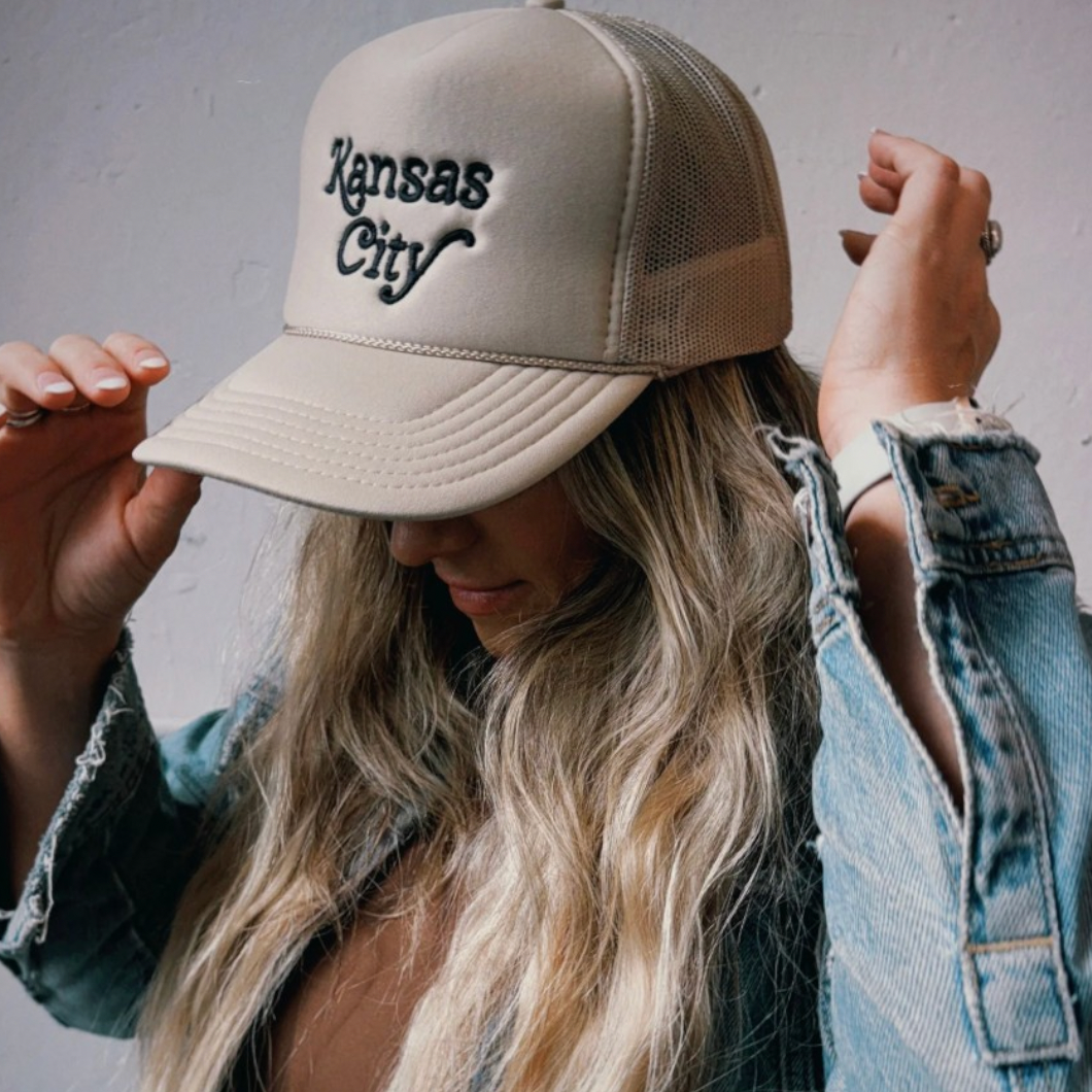 Rowdy Goods - Classic KC Trucker Hat - Embroidered - Khaki