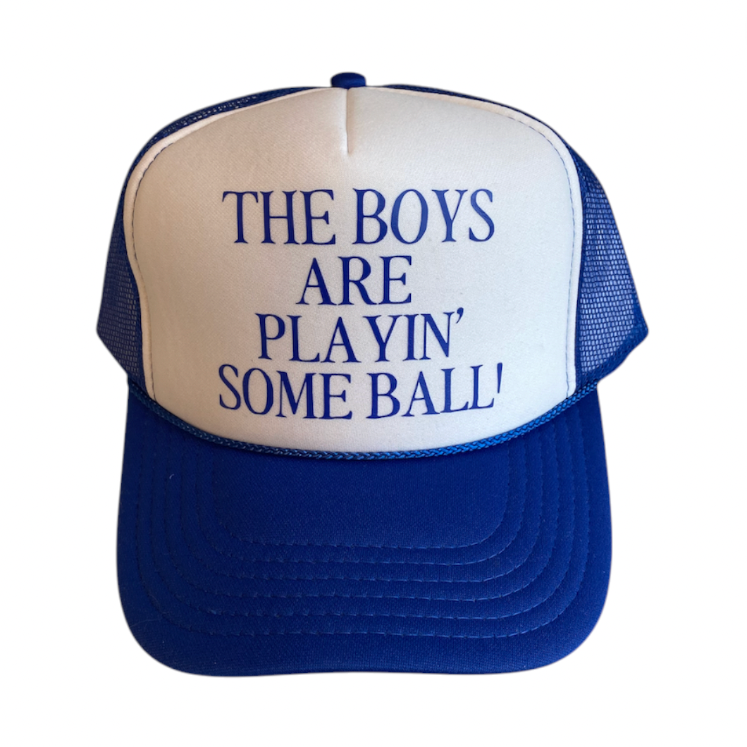 Rowdy Goods - The Boys are Playing Some Ball Trucker Hat - Royal/White