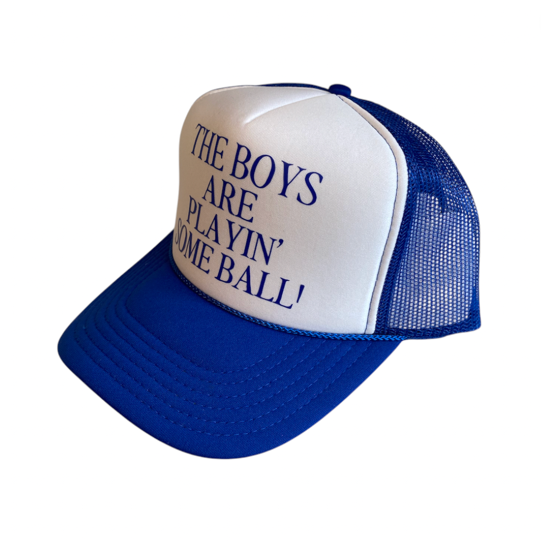 Rowdy Goods - The Boys are Playing Some Ball Trucker Hat - Royal/White