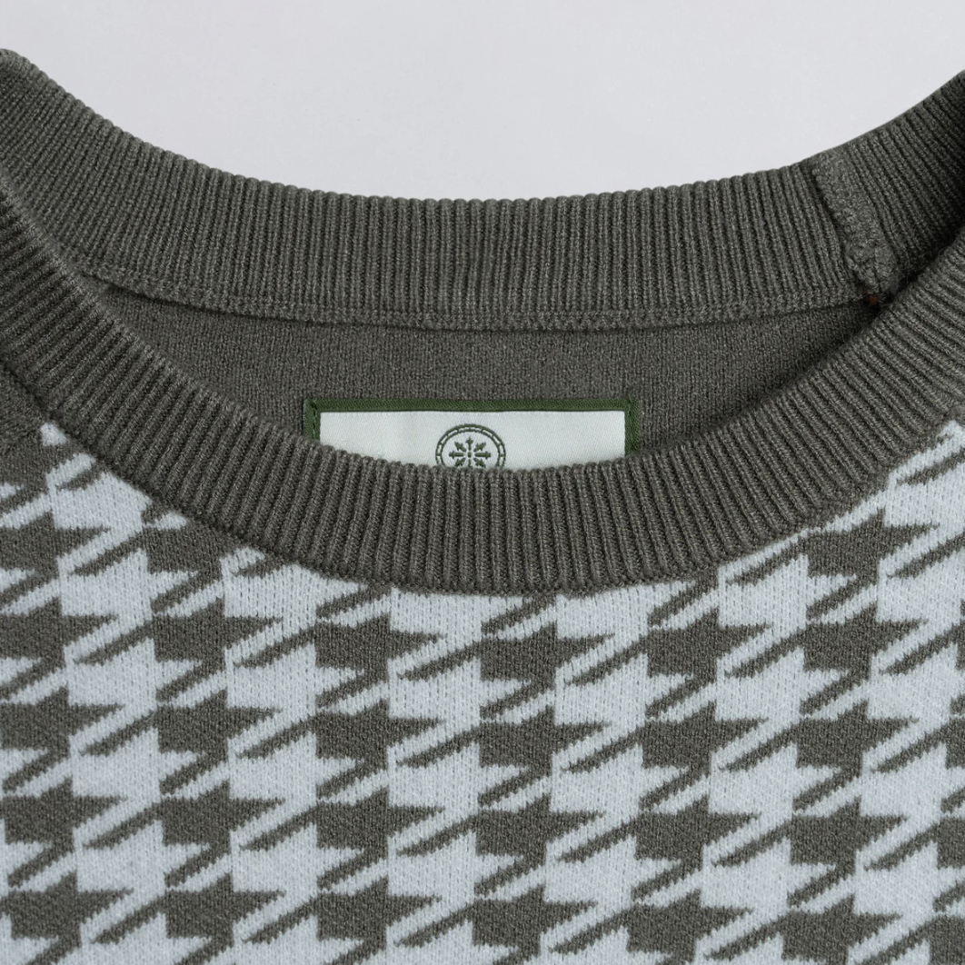 Champlain - Houndstooth Sweater - Olive