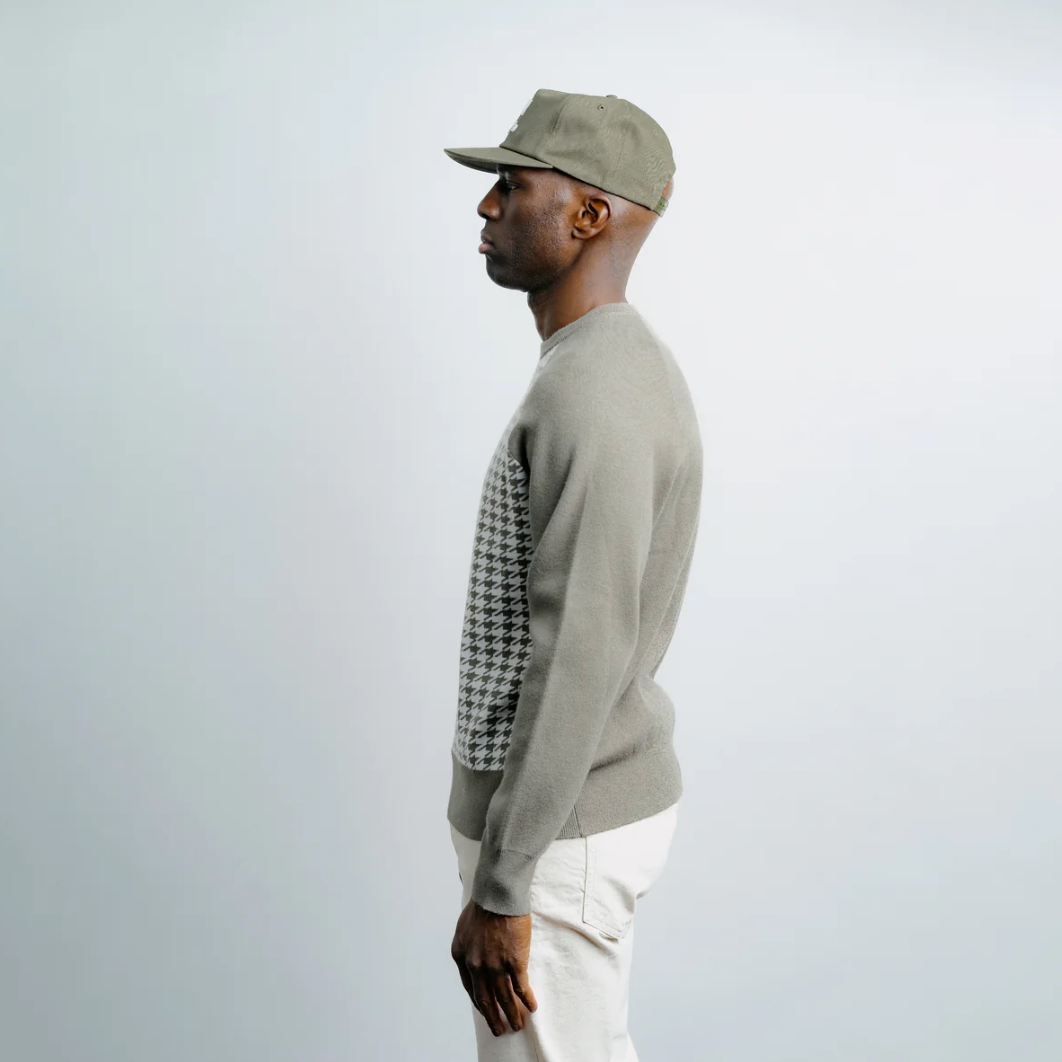 Champlain - Houndstooth Sweater - Olive