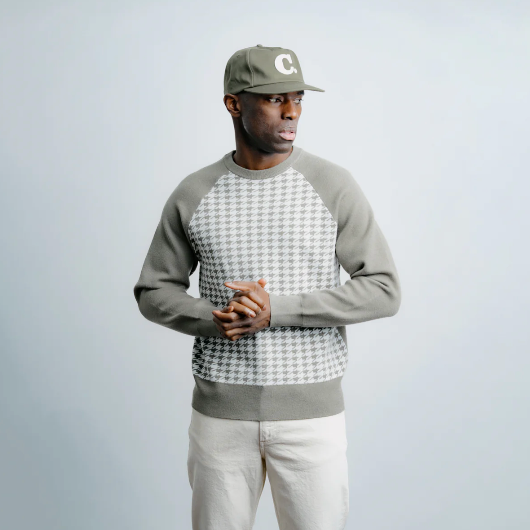 Champlain - Houndstooth Sweater - Olive
