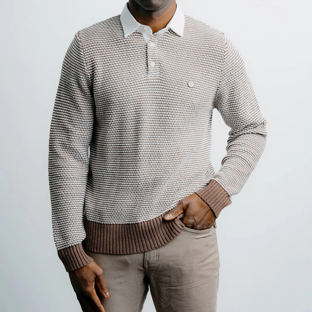 Champlain - 2 Tone Rugby Shirt - Brown