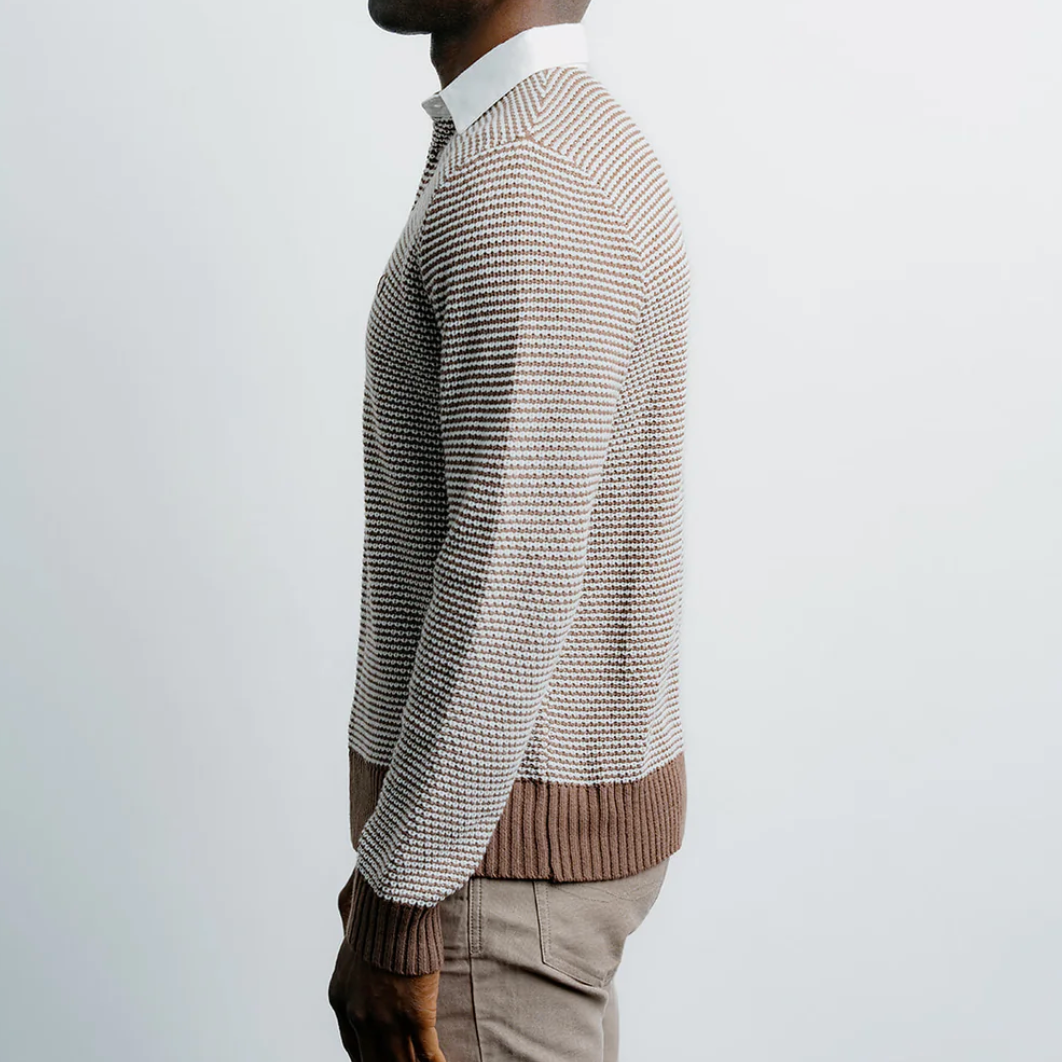 Champlain - 2 Tone Rugby Shirt - Brown