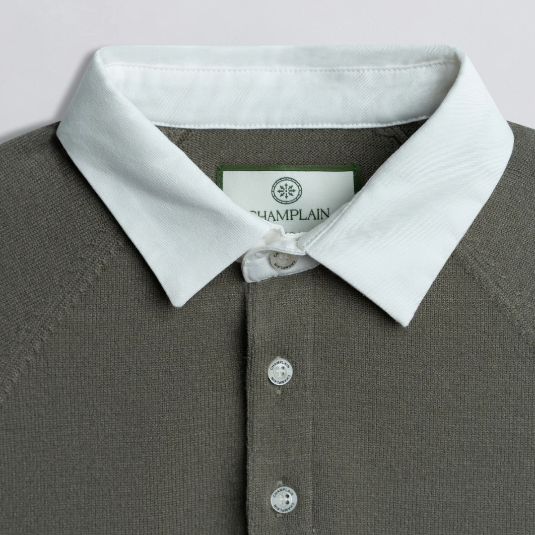 Champlain - Long Sleeve Knit Rugby Shirt - Olive