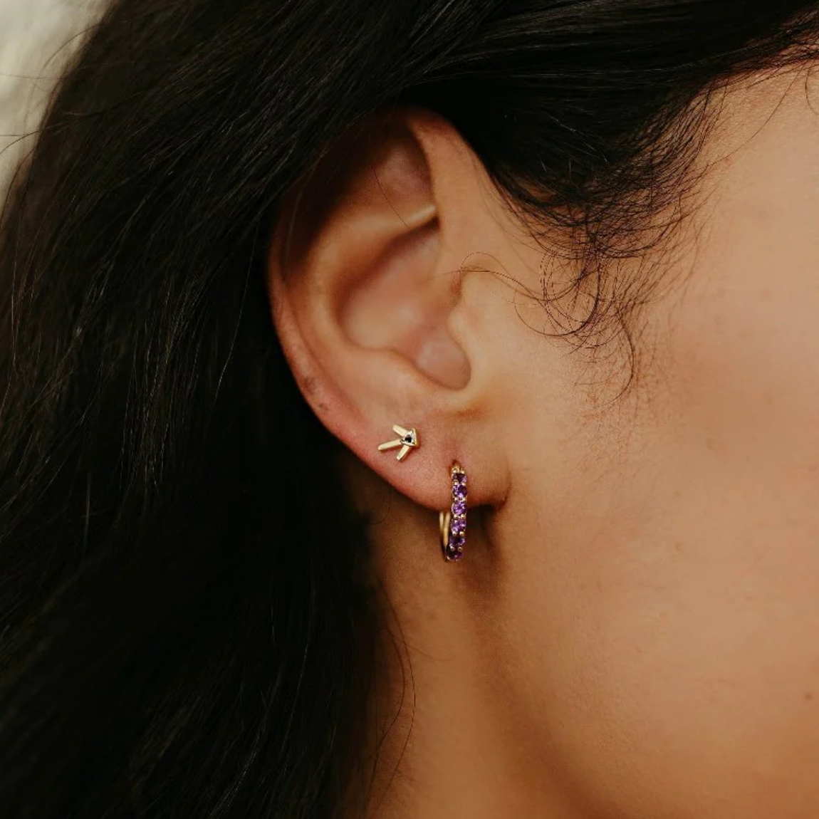 Sierra Winter - Prairie Star Earrings - Black Spinel