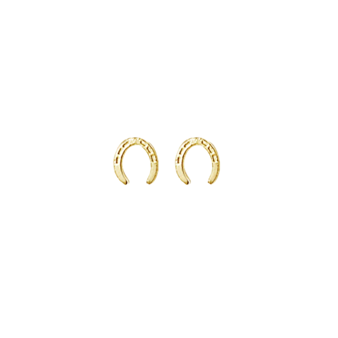 Gold hoop earrings on a white background