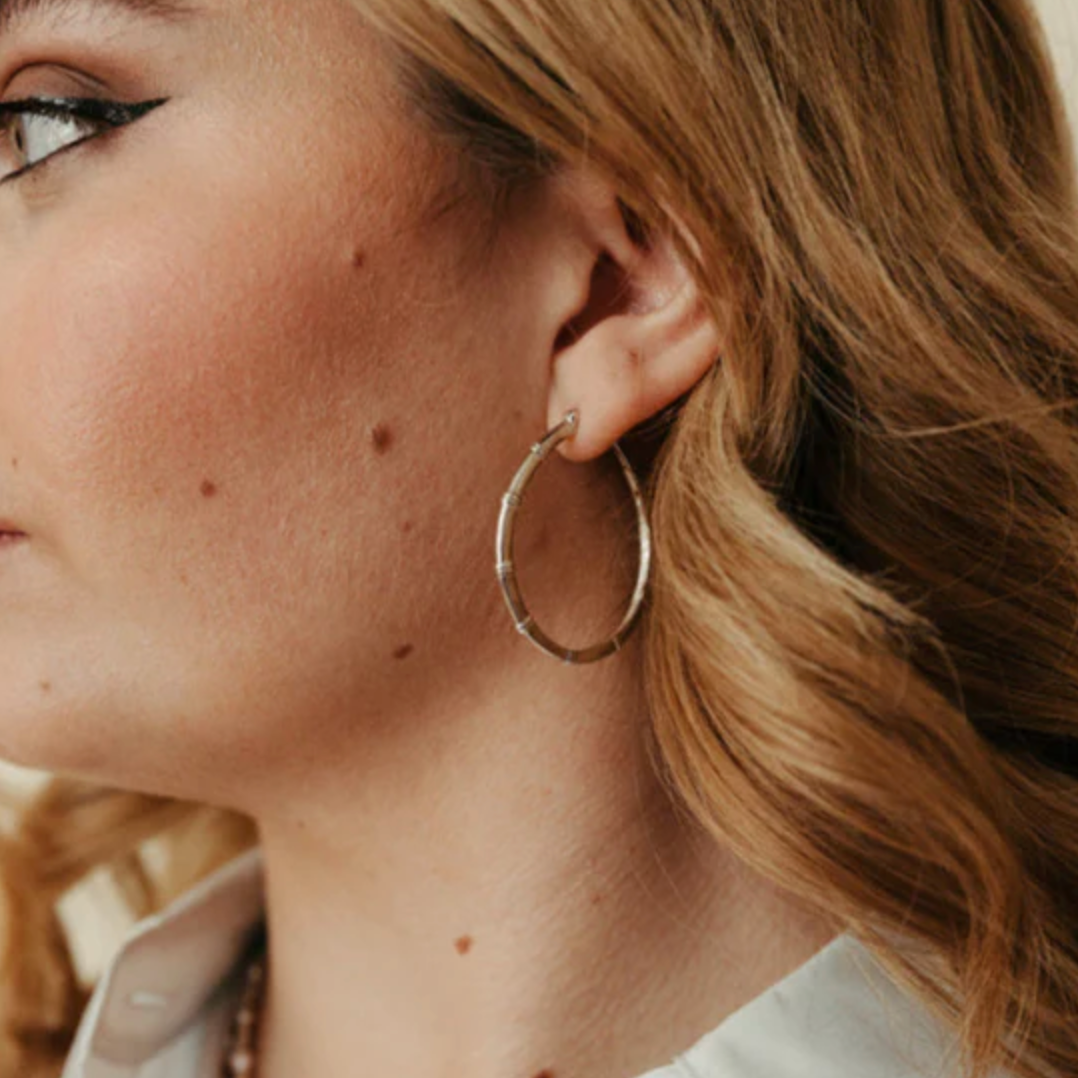 Sierra Winter - Muse Hoop Earrings - Silver