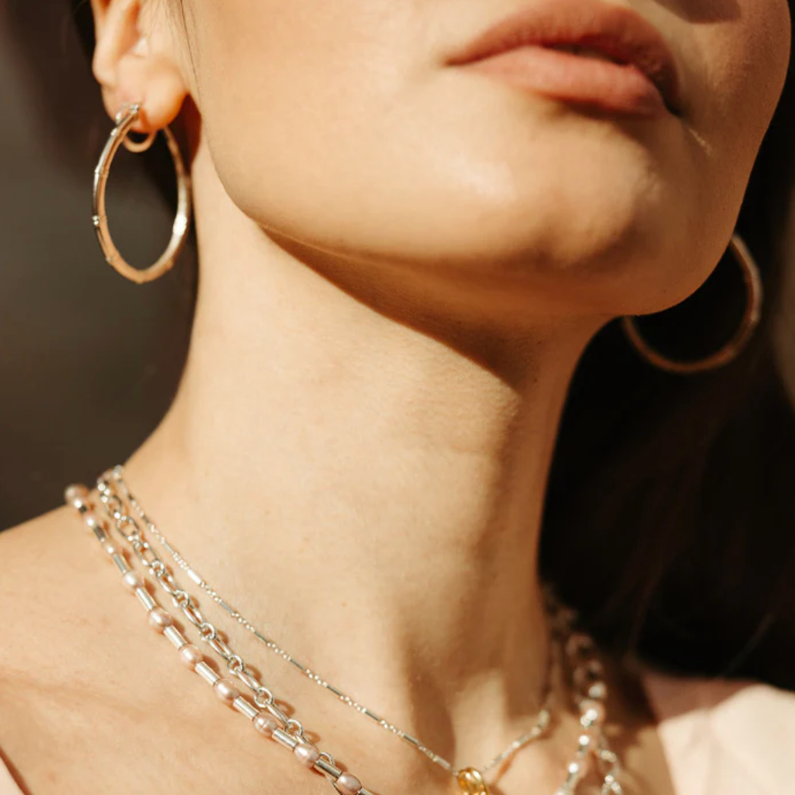Sierra Winter - Muse Hoop Earrings - Silver