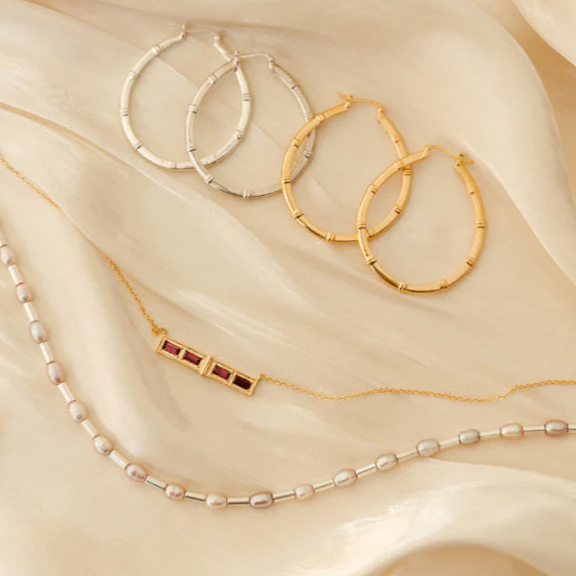 Sierra Winter - Muse Hoop Earrings - Silver