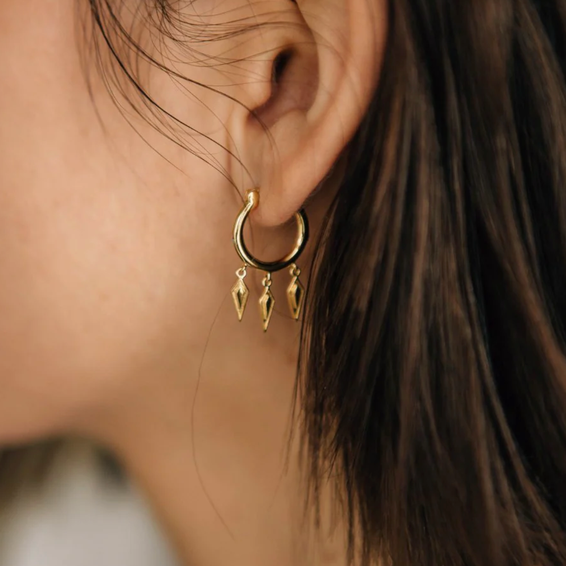 Sierra Winter - Wildfire Hoop Earrings - Gold