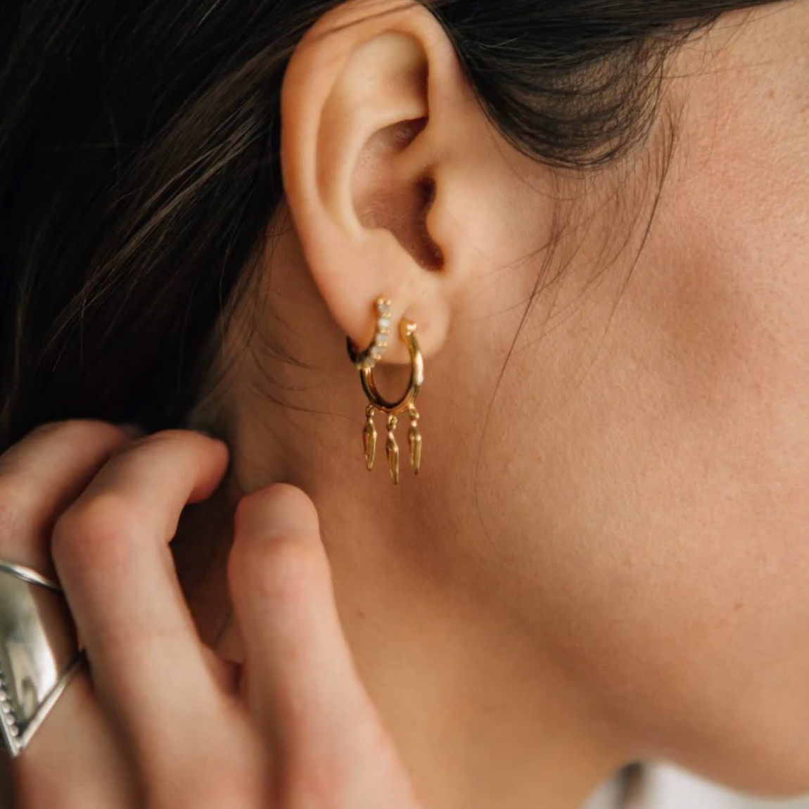 Sierra Winter - Wildfire Hoop Earrings - Gold
