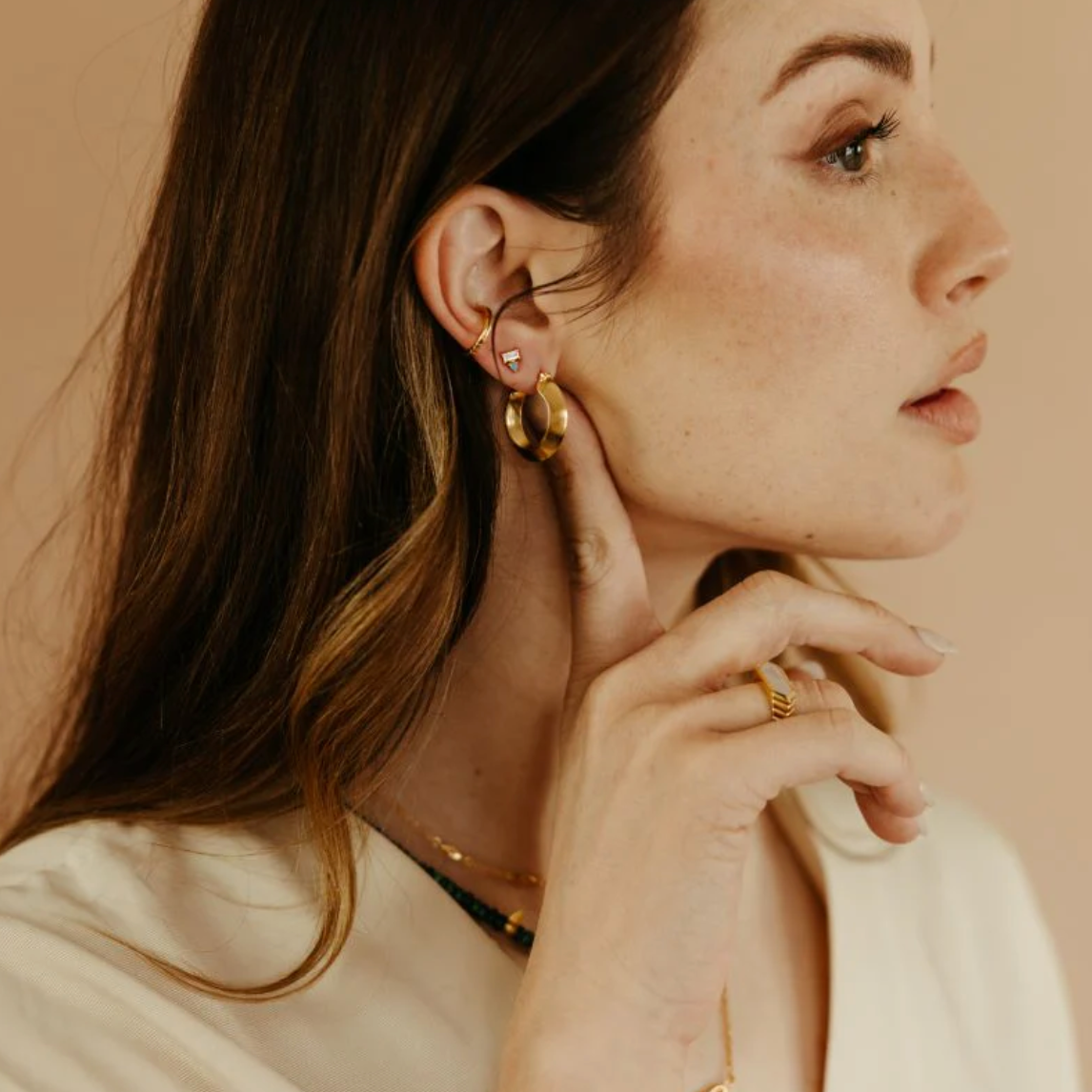 Sierra Winter - Mile High Hoop Earrings - Gold