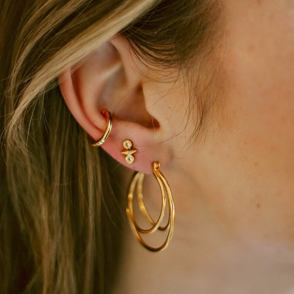 Sierra Winter - Atlas Earrings - White Topaz