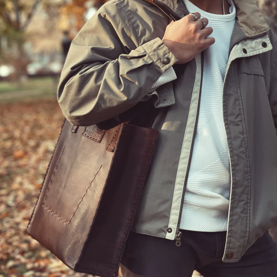 Beyond Borders Collective - Leather Tote Bag - Brown