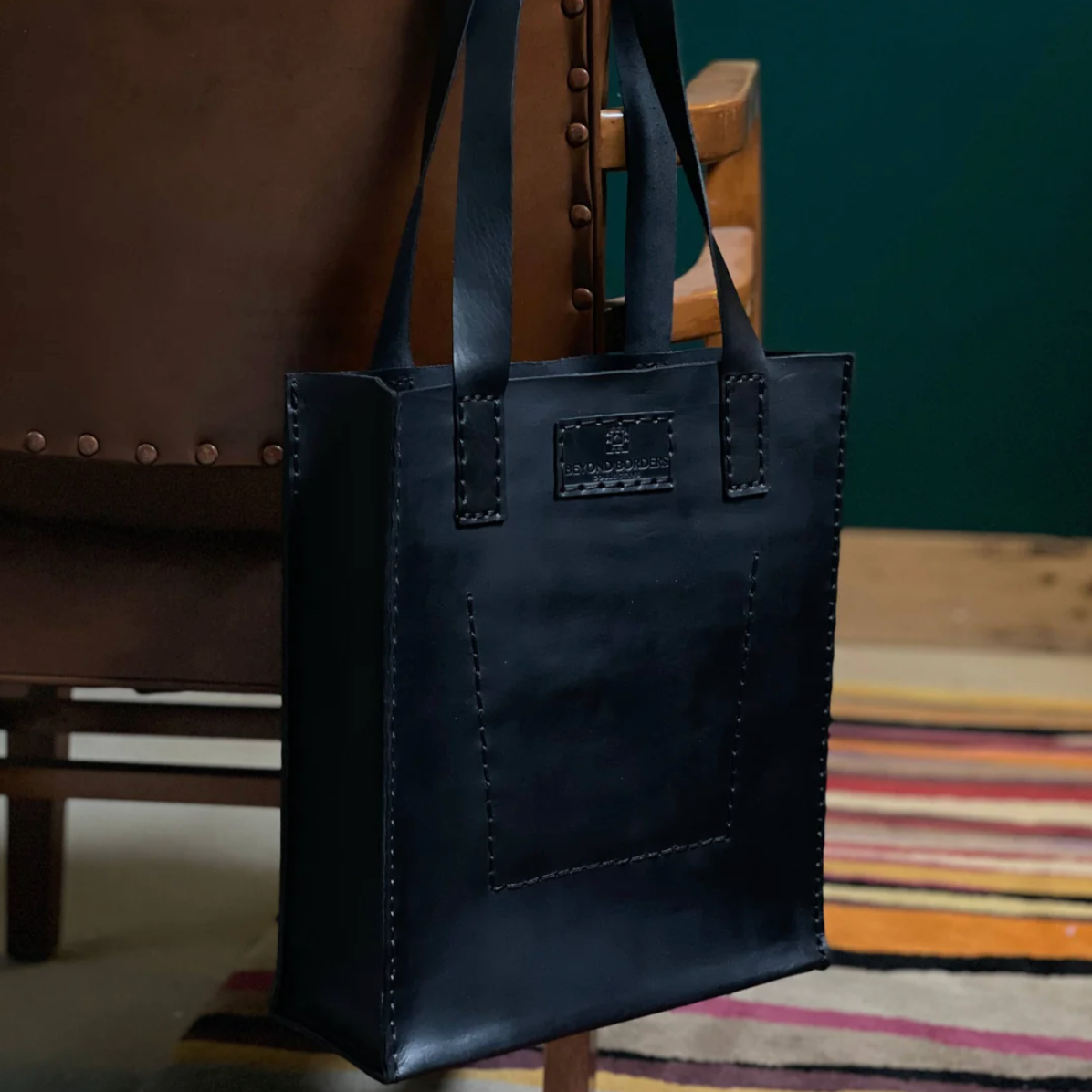 Beyond Borders Collective - Leather Tote Bag - Black