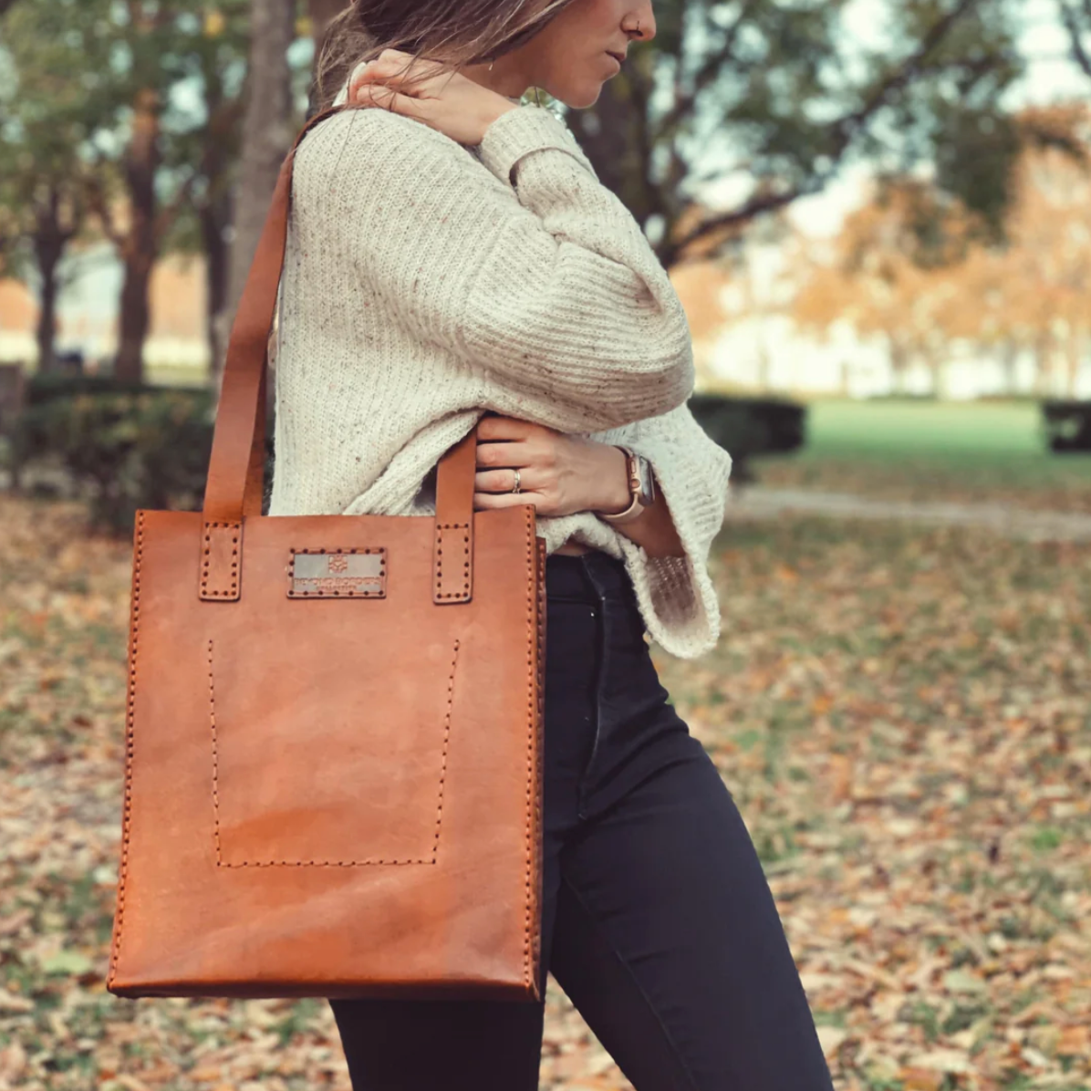 Beyond Borders Collective - Leather Tote Bag - Camel