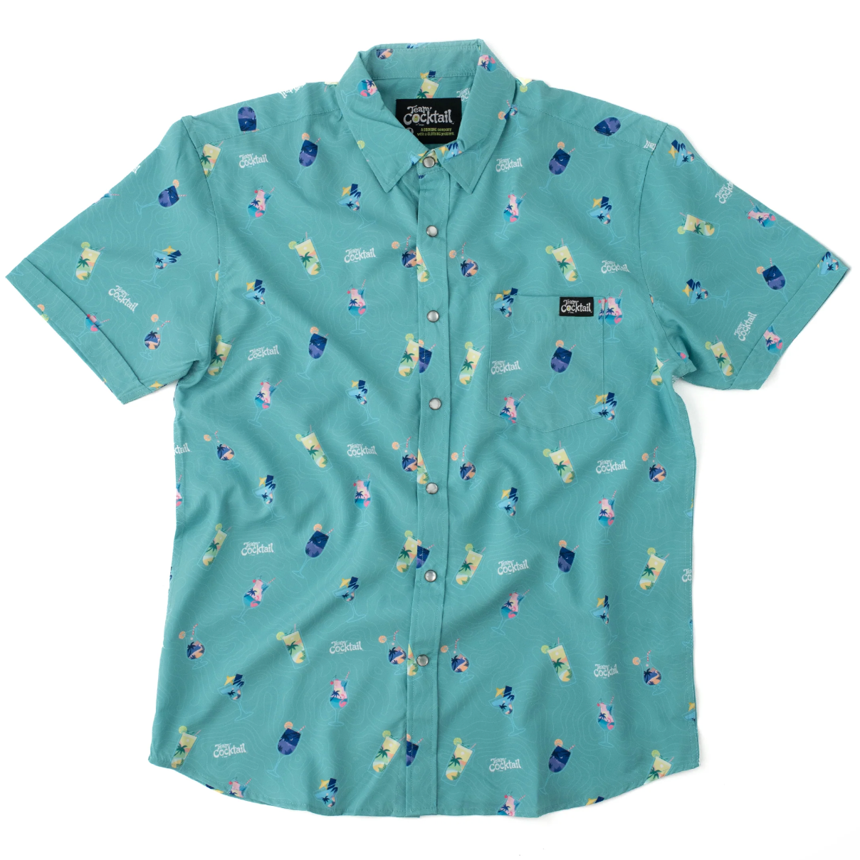 Team Cocktail - Vacation Cocktails Unisex Button Up - Teal