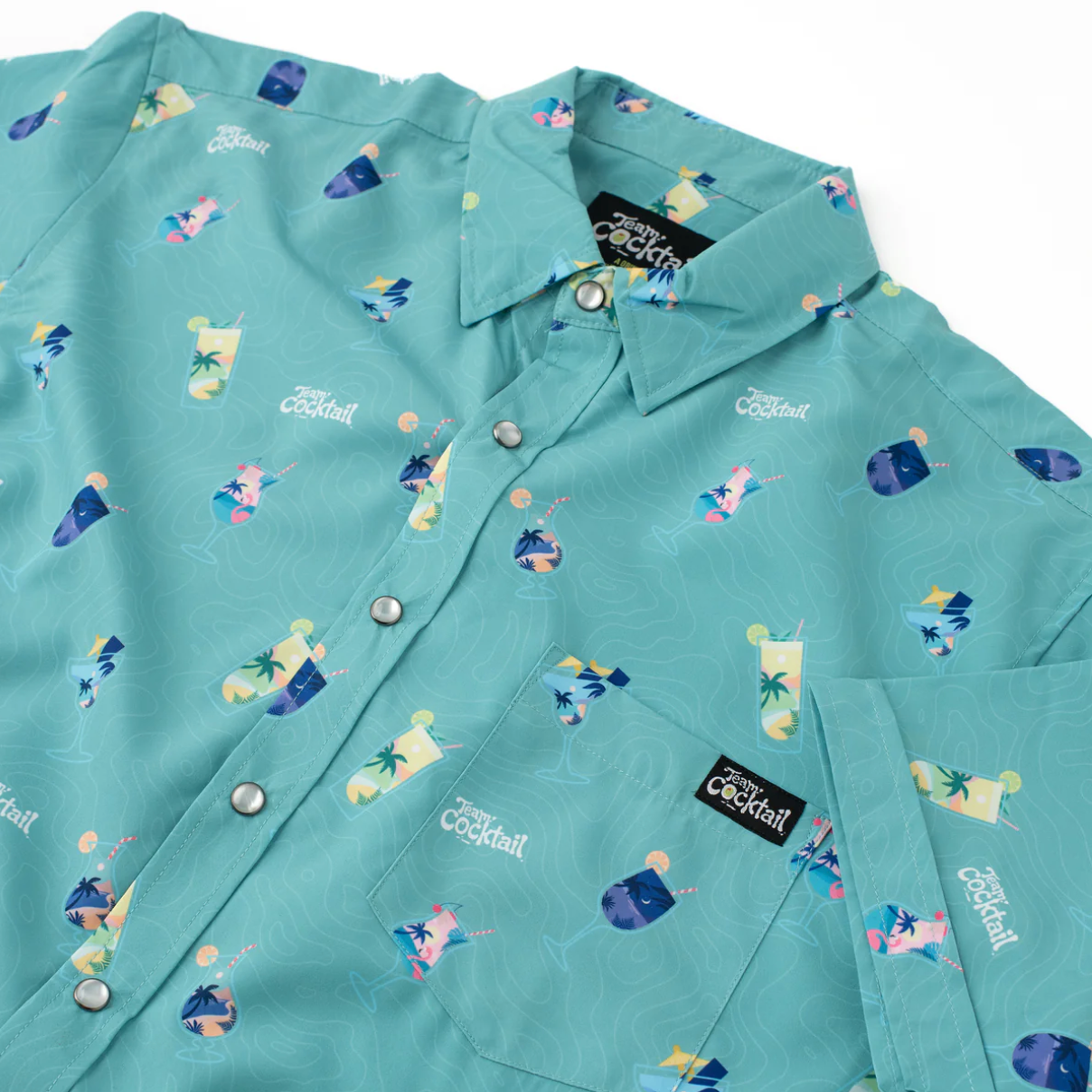 Team Cocktail - Vacation Cocktails Unisex Button Up - Teal
