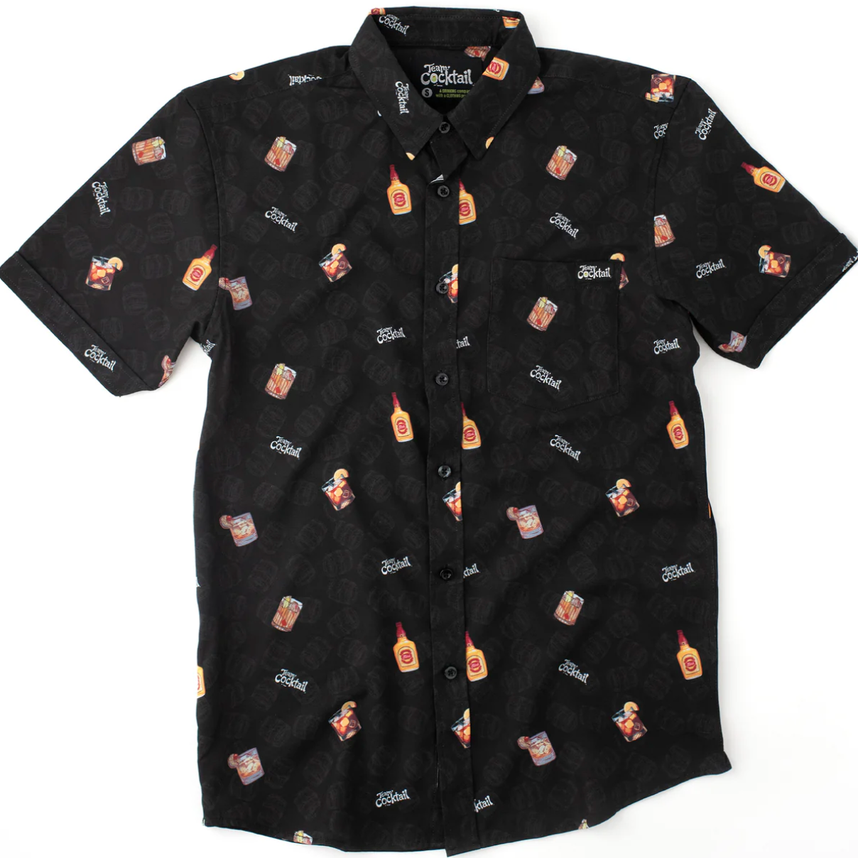 Team Cocktail - Old Fashioned Bourbon Unisex Button Up - Black