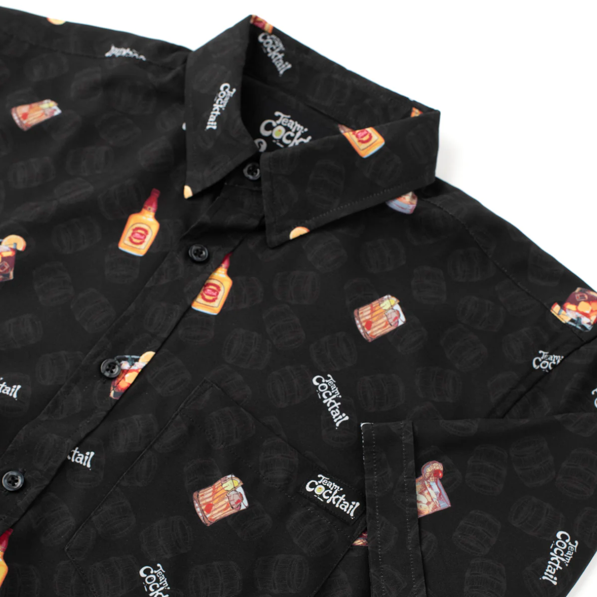 Team Cocktail - Old Fashioned Bourbon Unisex Button Up - Black