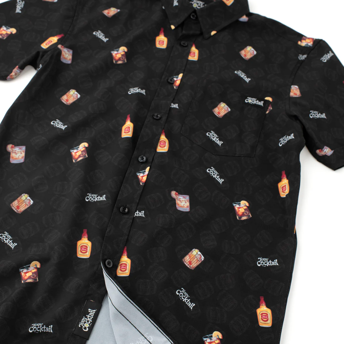 Team Cocktail - Old Fashioned Bourbon Unisex Button Up - Black