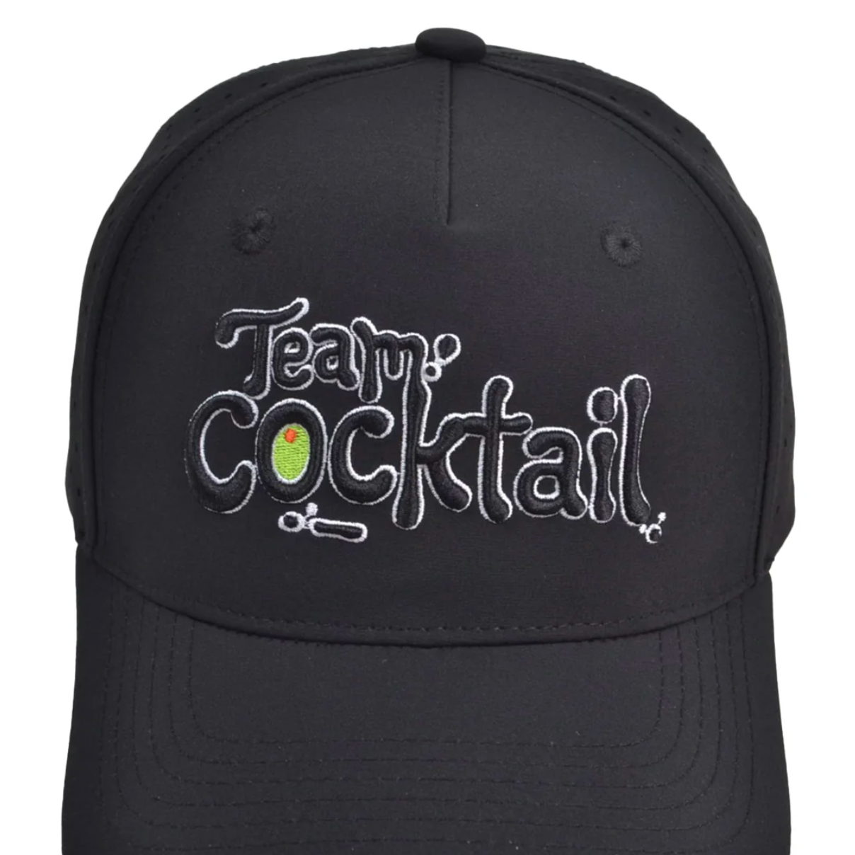 Team Cocktail - Logo w/ Tropical Buckets Performance Hat - Black