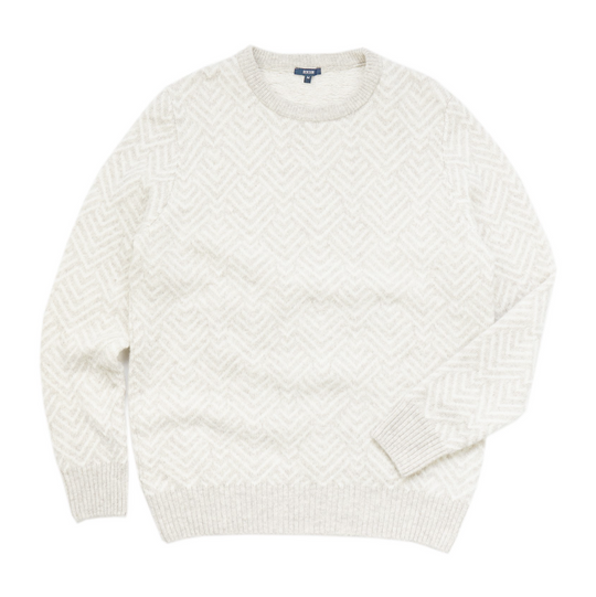 Benson - Brisco Jacquard Crewneck Sweater - Beige / Cream