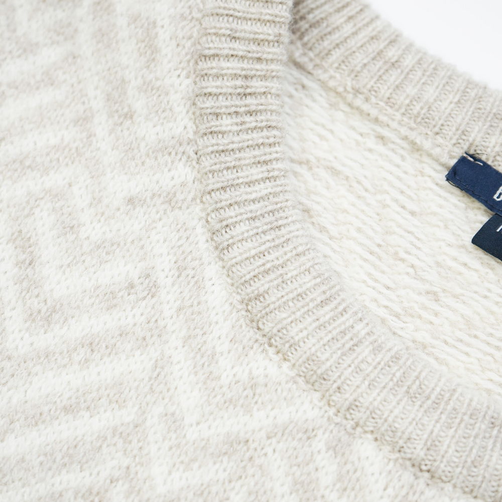 Benson - Brisco Jacquard Crewneck Sweater - Beige / Cream