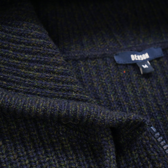 Benson - Digsley Heathered Zip Up Hoodie - Navy