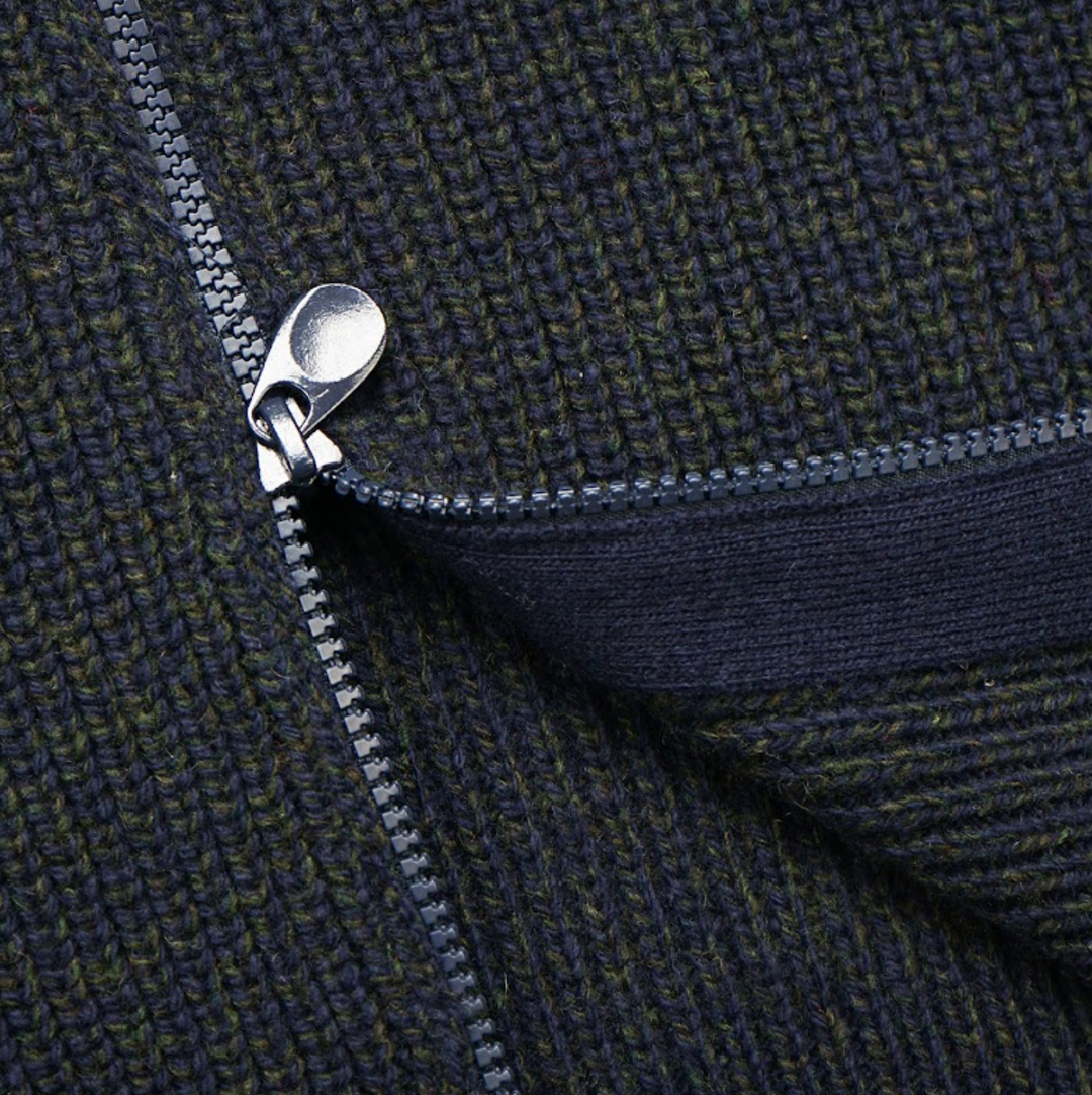 Benson - Digsley Heathered Zip Up Hoodie - Navy