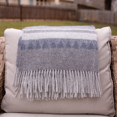 Beyond Borders Collective - Campestre Throw - Grey/Blue
