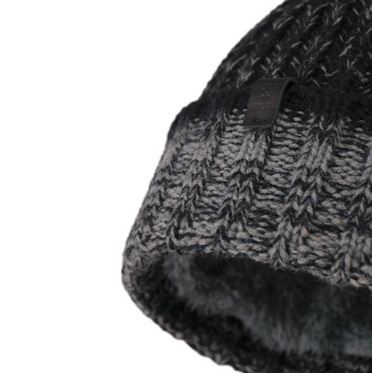 Bickley + Mitchell - Beanie w/ Faux Fur Lining - Black Twist