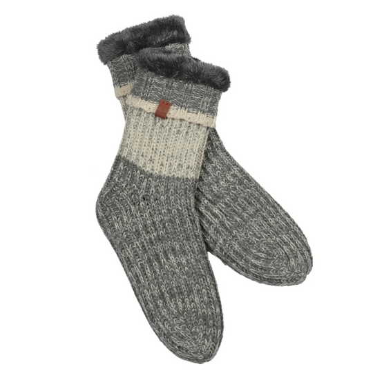 Bickley + Mitchell - Socks w/ Faux Fur Lining - Linen Twist